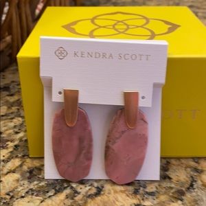 Aragon gold drop earrings in Pink Rhodonite